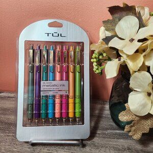 NWT TUL Metallic Gel Pens Medium Point 0.8 mm Assorted Deep Metallic Colors, 8pk